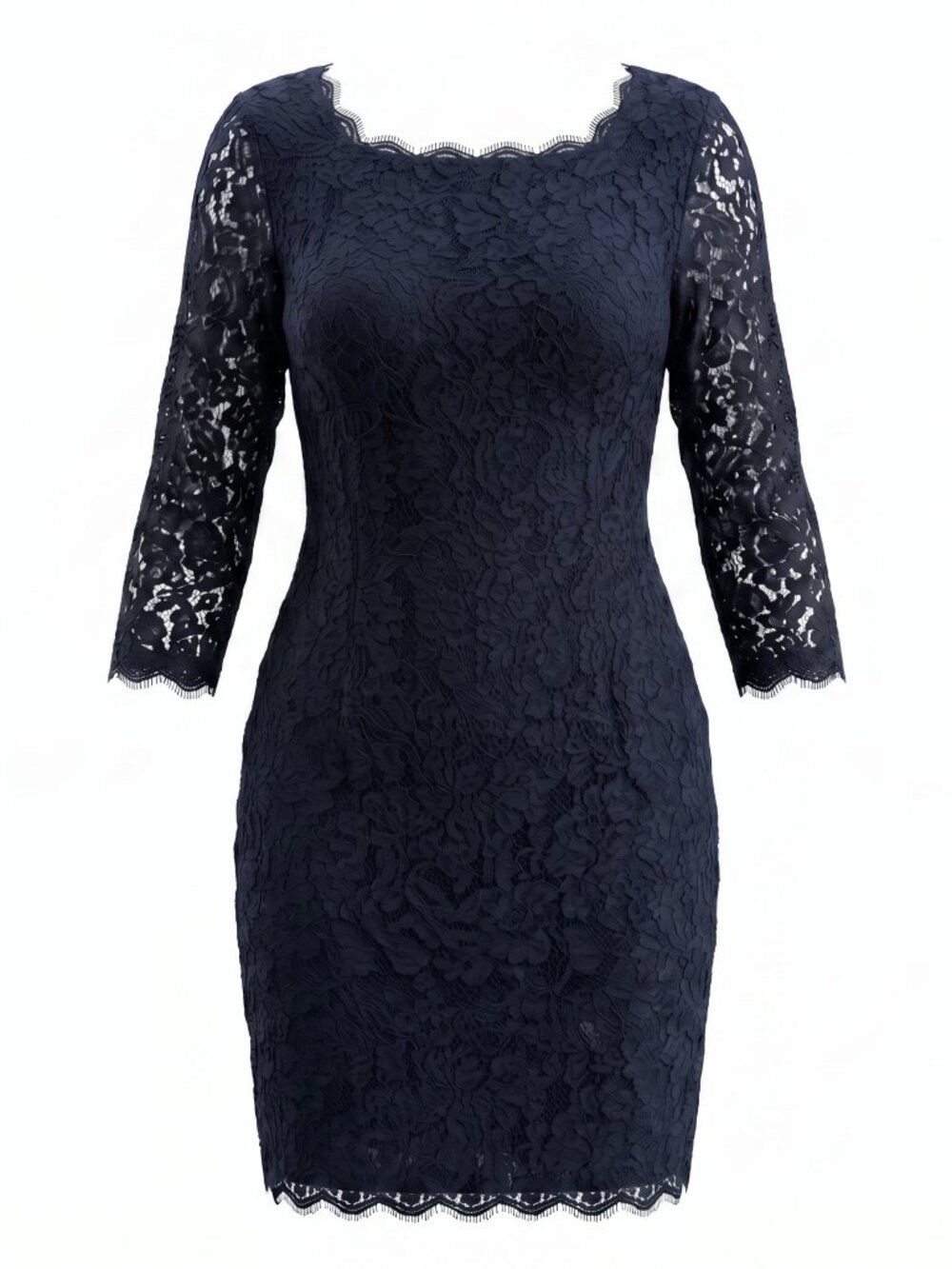 Adrianna Papell Navy Lace Cocktail Dress